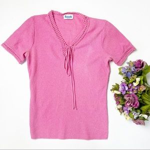 Vintage 70s Keneth Knit Pink Top
